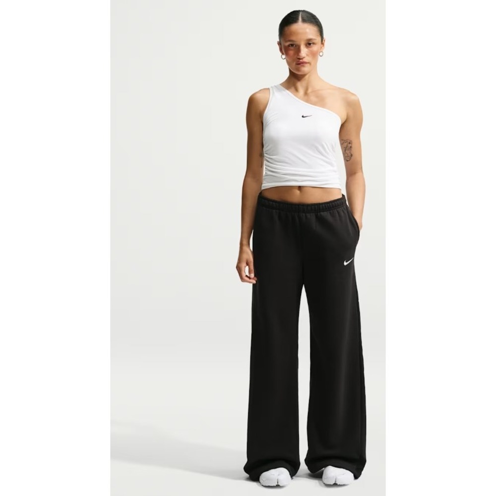 Nike Studio Fleece Sweatpants Womens Medium Black Mid Rise Wide Leg